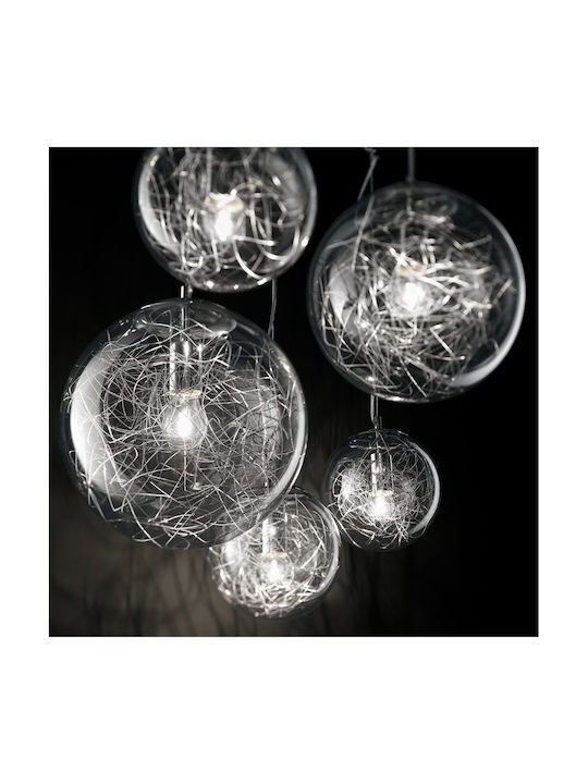 Ideal Lux Mapa Max SP5 Κρεμαστό Φωτιστικό Μπάλα για 5 Λαμπτήρες E27 Ασημί 105x54x110εκ. 091112 - second view